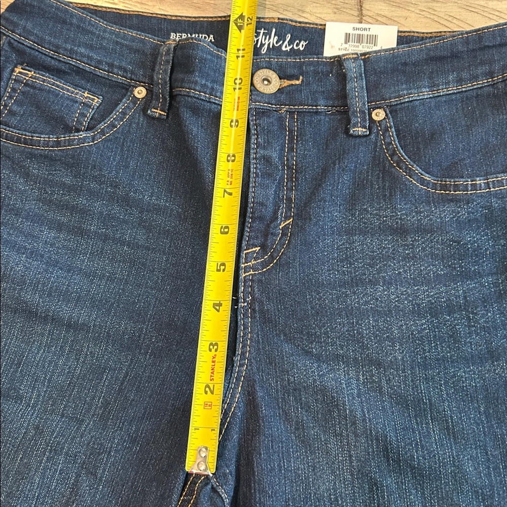 NWT Bermuda Cuffed Shorts Curvy Fit Stretch Denim Mid-rise Style & Co Size 6 - Picture 8 of 10